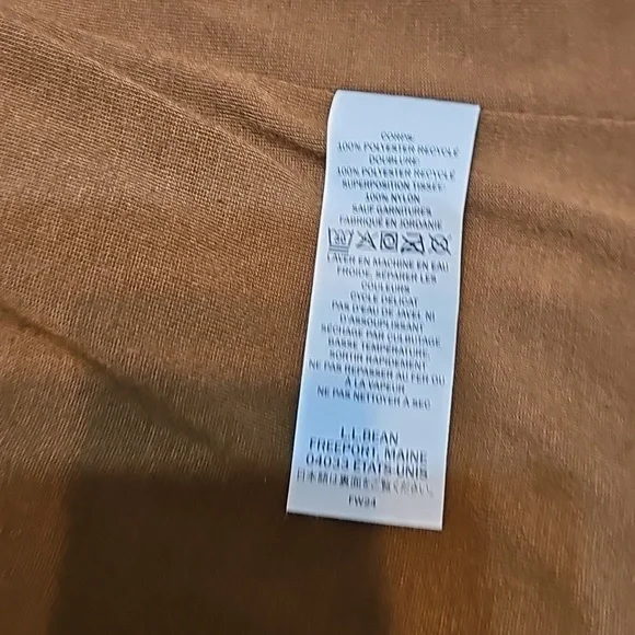 L.L. Bean Sherpa Fleece Coat In Hazelnut Large - Picture 11 of 13